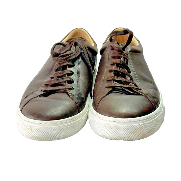 SuitSupply Sneakers Mens Size 11-12 Brown Leather Low-Top Lace Up Lined main image 12